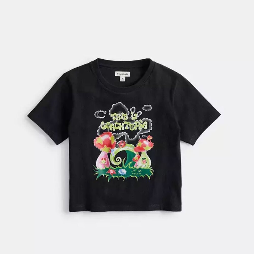 Coachtopia Print Cropped T-Shirt XS Lola Tung TSITP
